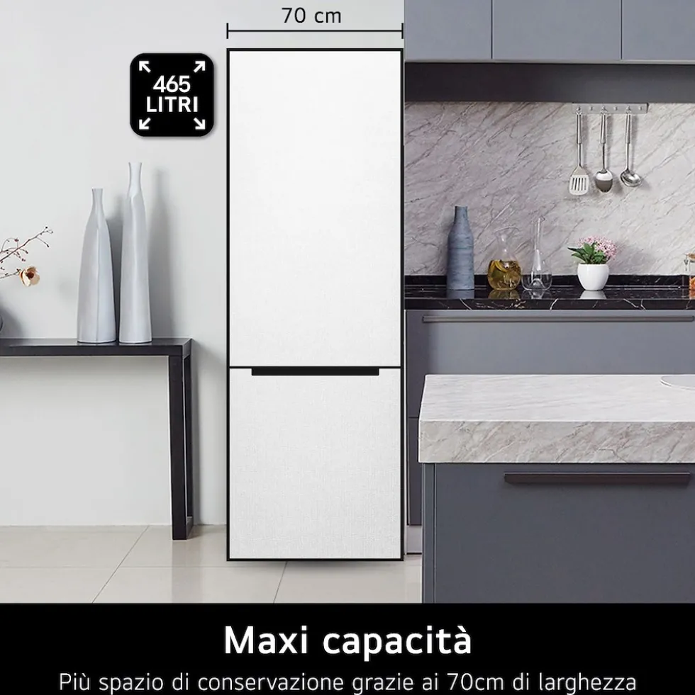 Frigorifero combinato LG ELECTRONICS GBBW726AMB con Wi-Fi e intelligenza AI