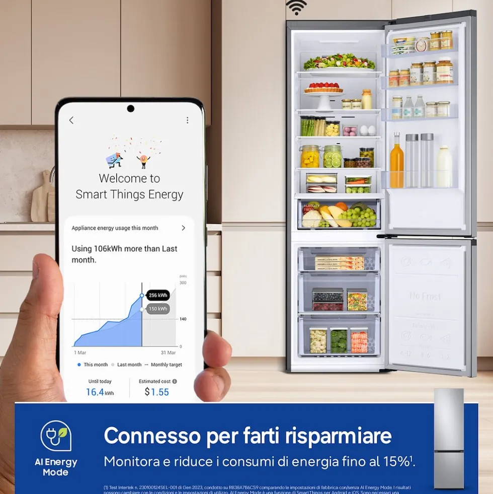 Frigorifero combinato Samsung RB38C600DSA/EF con tecnologia Air Space