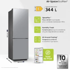 Frigorifero combinato Samsung RB33B610ESA con tecnologia Air Space