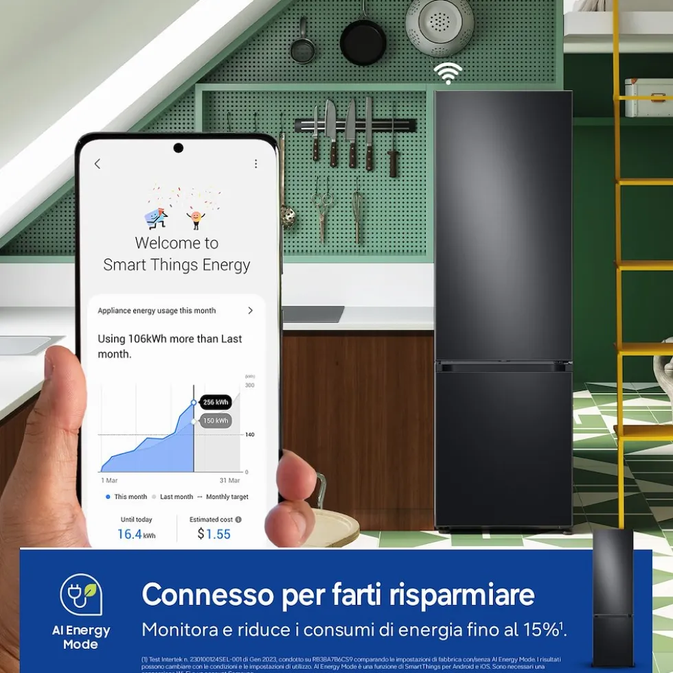 Frigorifero combinato Samsung RB38C7B6AB1 Bespoke AI classe A