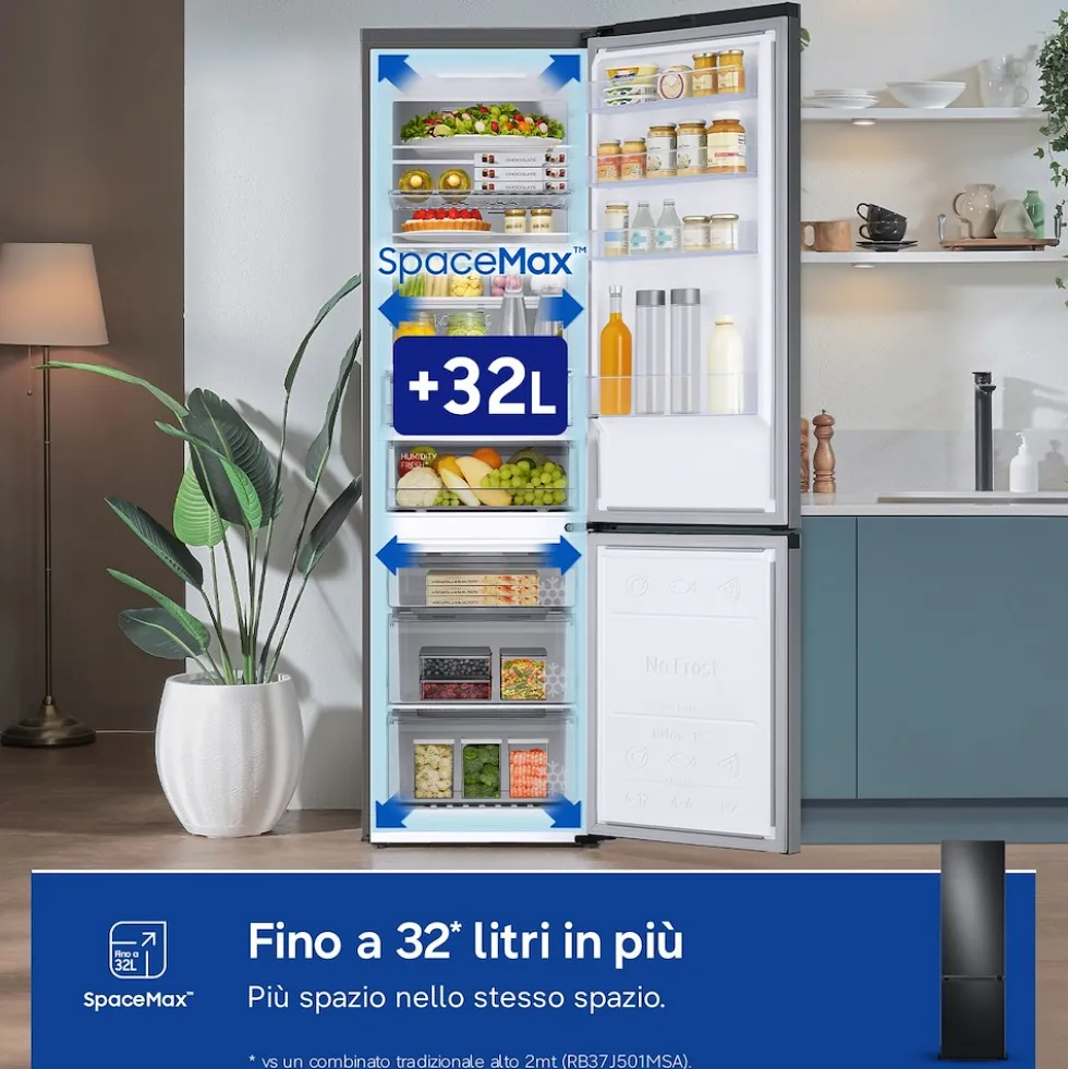 Frigorifero combinato Samsung RB38C7B6AB1 Bespoke AI classe A