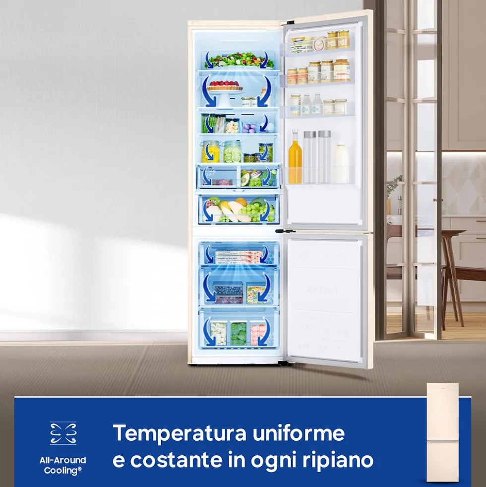 Frigorifero combinato Samsung RB38C603DEL con tecnologia Air Space