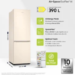 Frigorifero combinato Samsung RB38C603DEL con tecnologia Air Space
