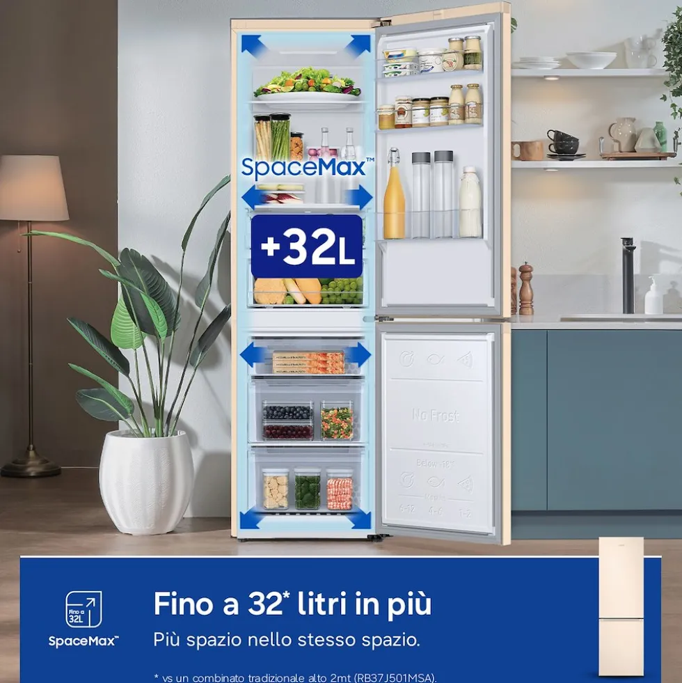 Frigorifero combinato Samsung RB38C603DEL con tecnologia Air Space