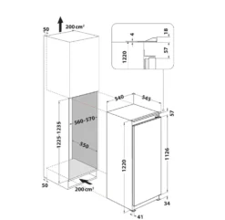 Frigorifero da incasso Indesit S12A1D/I2 statico 209L classe E