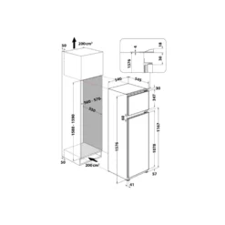 Frigorifero 2 porte da incasso Whirlpool ART3672 statico 239 litri