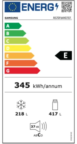Frigorifero Samsung SERIE 5000 RS70F64KEFEF Air Space AI Black