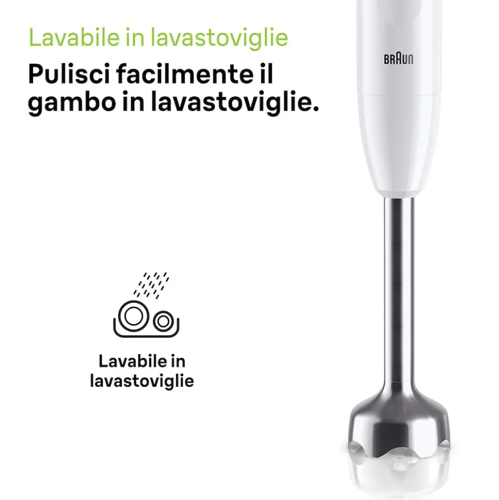 Frullatore ad immersione Braun MultiQuick 1 MQ10.201MWH con tritatutto