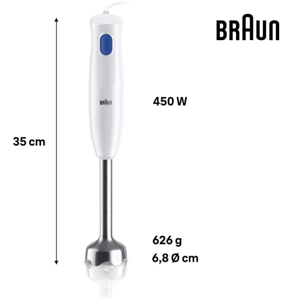 Frullatore ad immersione Braun MultiQuick 1 MQ10.001M con gambo in acciaio