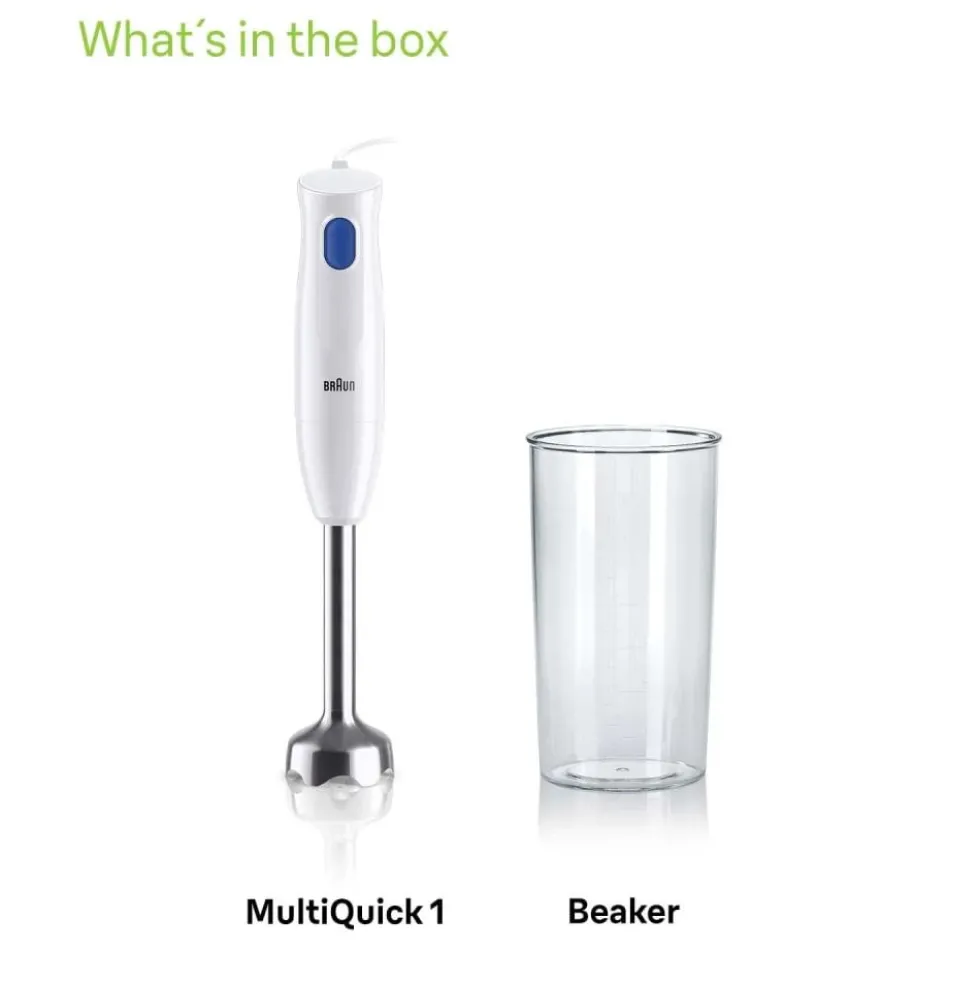 Frullatore ad immersione Braun MultiQuick 1 MQ10.001M con gambo in acciaio