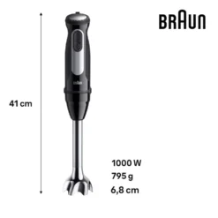 Frullatore a immersione Braun MQ55254MBK, 1000W, 25 velocità