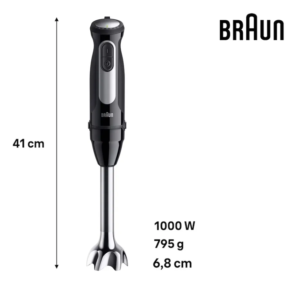 Frullatore a immersione Braun MQ55254MBK, 1000W, 25 velocità