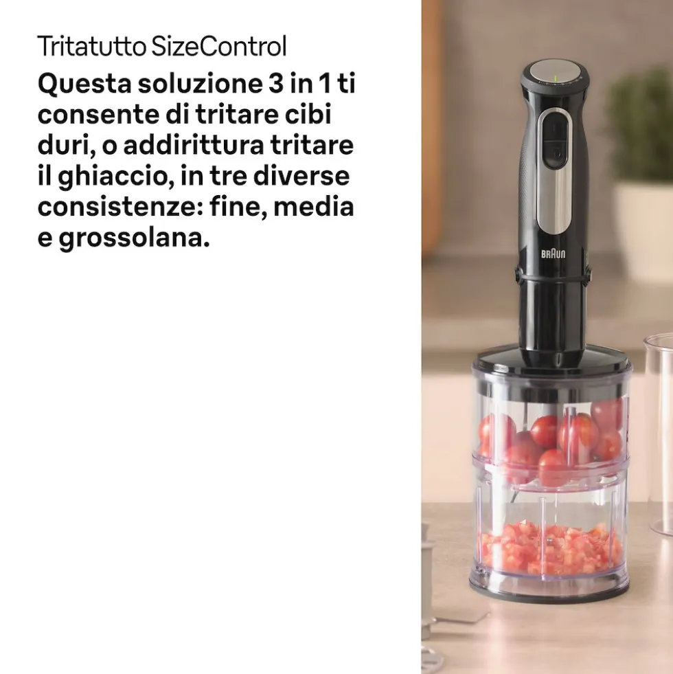 Frullatore a immersione Braun MQ55254MBK, 1000W, 25 velocità