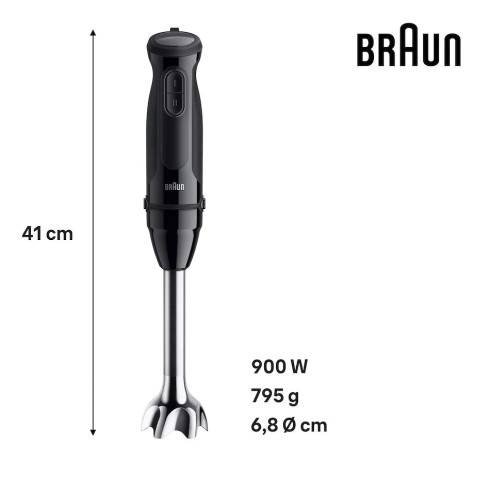Frullatore a immersione Braun MultiQuick 3 MQ30201MBK 900W