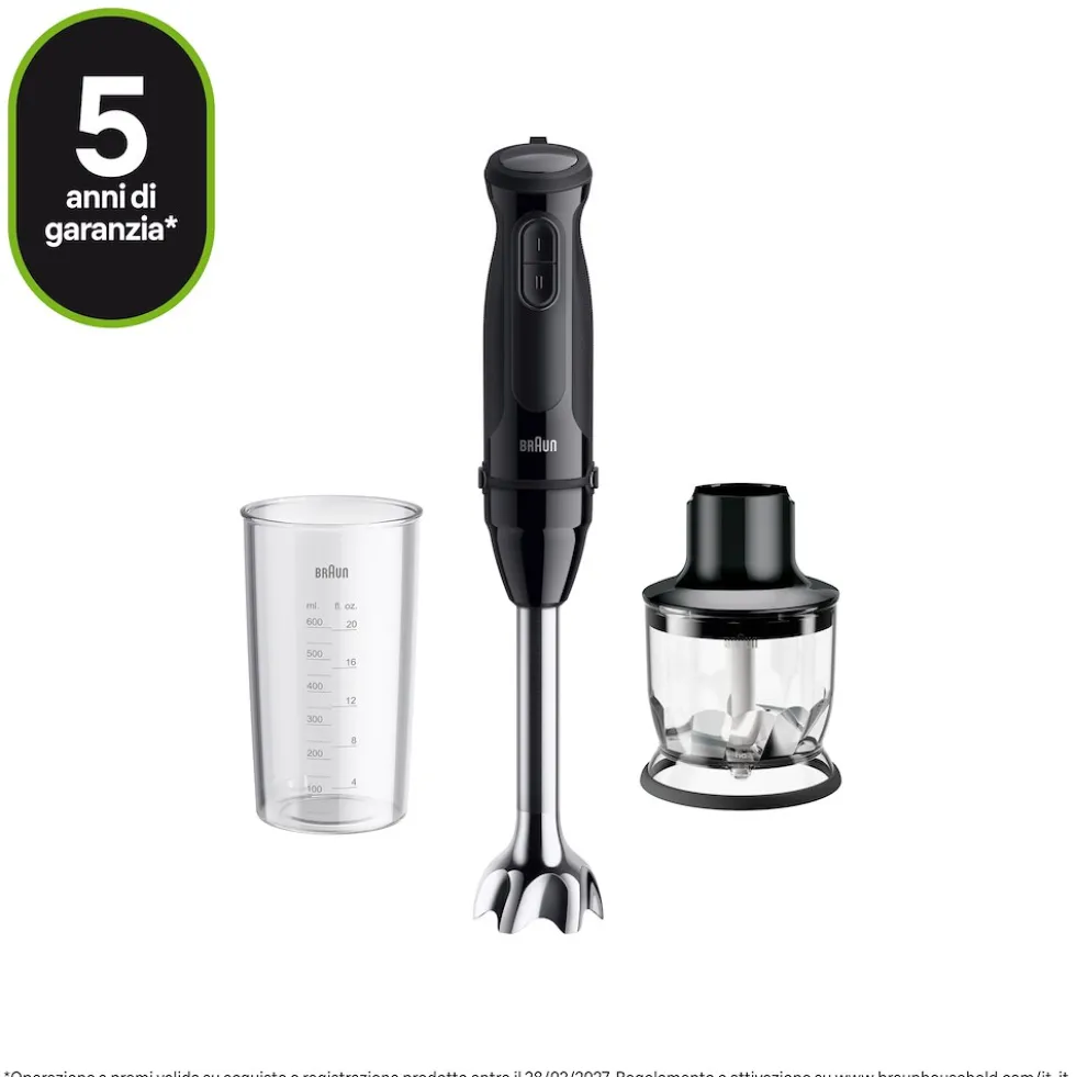Frullatore a immersione Braun MultiQuick 3 MQ30201MBK 900W