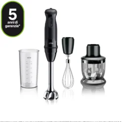 Frullatore a immersione Braun MultiQuick 5 MQ50202MBK 1000W con tritatutto
