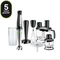 Frullatore a immersione Braun MultiQuick 7X MQ7087X 1000W con bicchiere e tritatutto