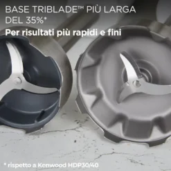 Frullatore a immersione Kenwood Triblade XL HBM40.306WH con 850W e Turbo