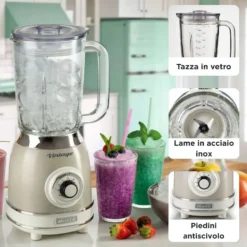 Frullatore Ariete 583BEIGE da 1000W con tazza in vetro da 1,5 litri