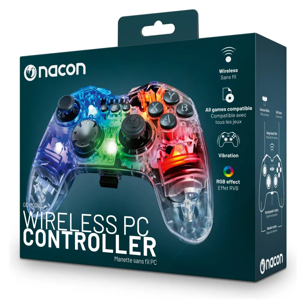 Gamepad Nacon PCGC 200WLRGB PC GAME Clear
