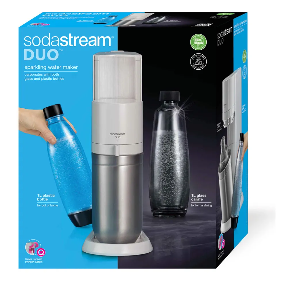Gasatore Sodastream Duo Bianco con due bottiglie