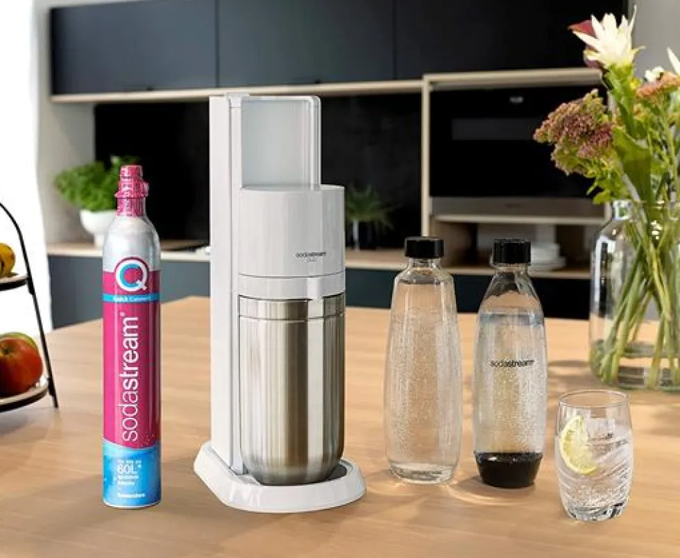 Gasatore Sodastream Duo Bianco con due bottiglie