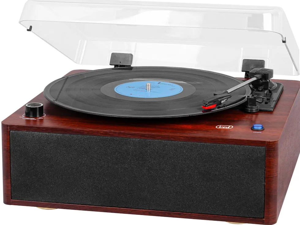 Giradischi Trevi TT 1030 BT wireless in legno con altoparlanti integrati