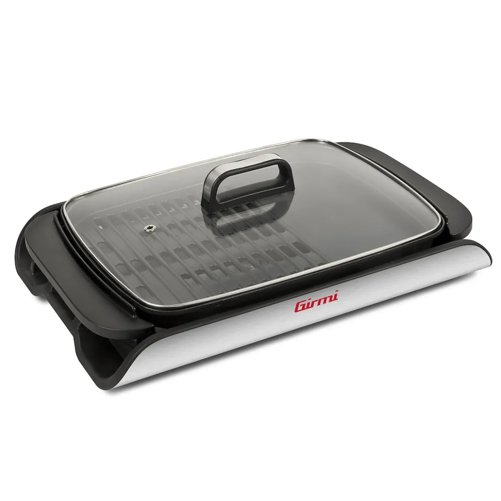 Girmi Barbecue 2000W 40X30 Con Griglia Reg.temp. Coperchio In Vetro