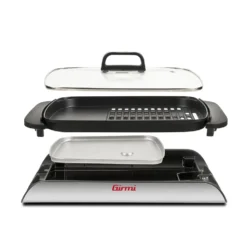 Girmi Barbecue 2000W 40X30 Con Griglia Reg.temp. Coperchio In Vetro
