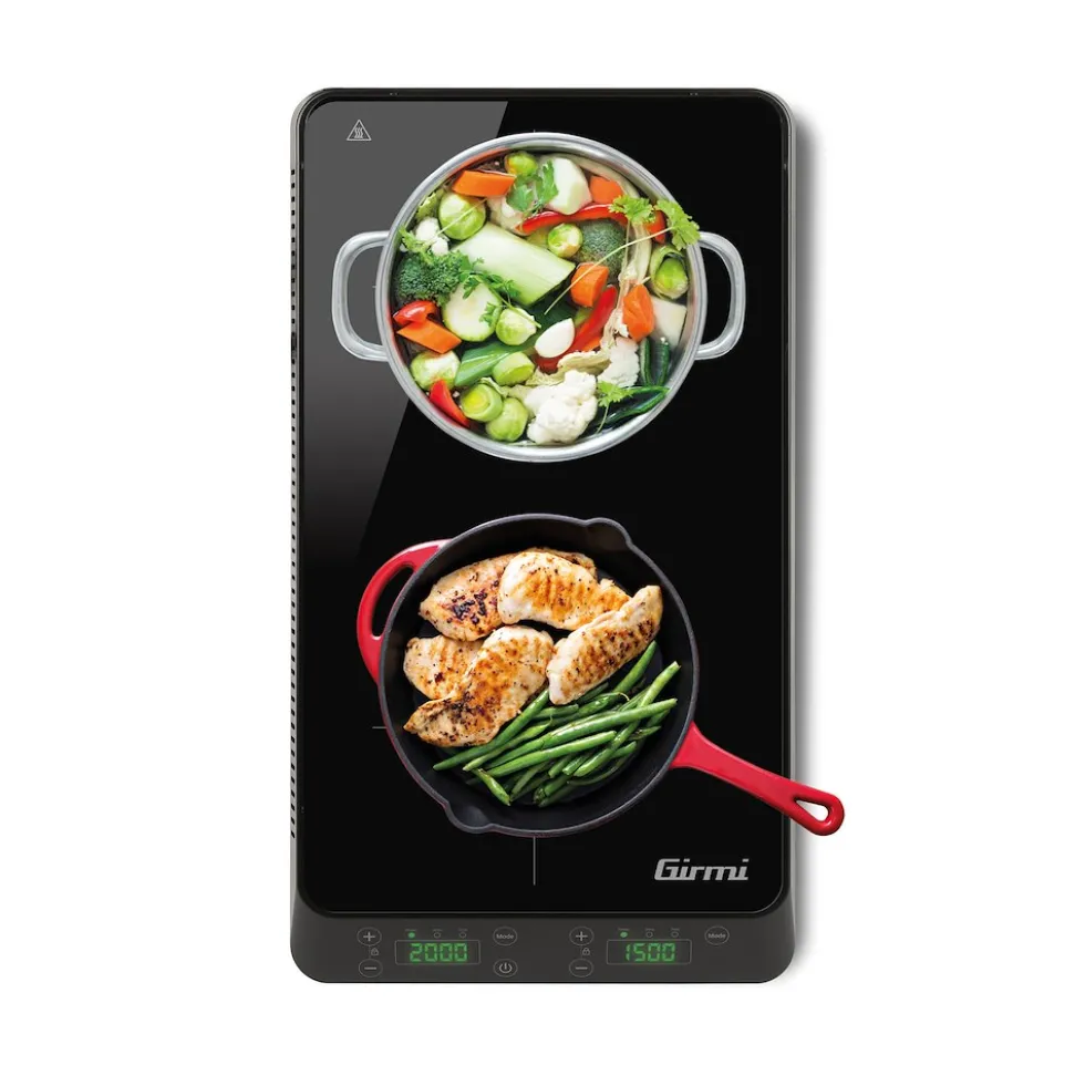 Girmi Piastra Induz. 2F 2000W + 1500W Timer Eco