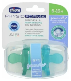 Gommotto Chicco 7308761 PHYSIOFORMA bimbo Dual Soft Verde e Azzurro