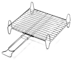 Griglia barbecue Ompagrill A12737 rete doppia con piedi Cromo lucido