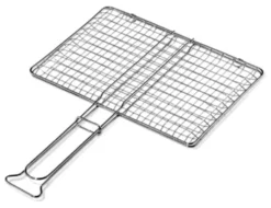 Griglia barbecue Ompagrill B02737 rete doppia senza piedi Cromo lucido