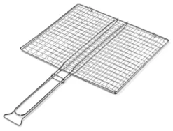 Griglia barbecue Ompagrill B04045 rete doppia senza piedi Cromo lucido