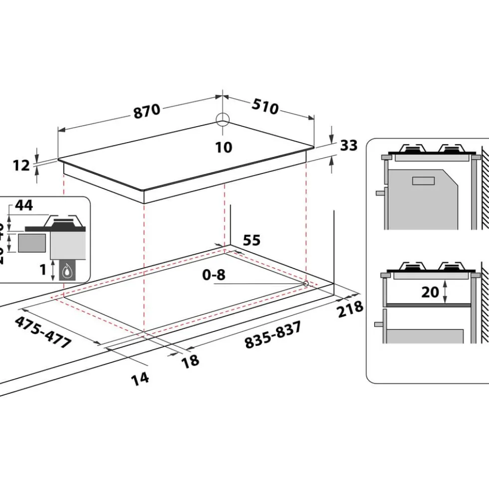 Hotpoint Ariston Piano Cot 90Cm 5F+1Tc Avena