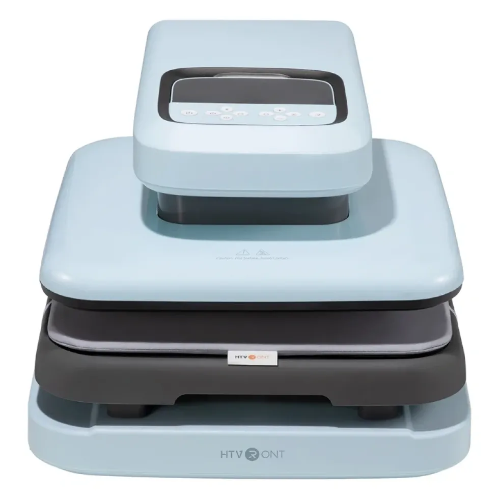 HTVRONT Pressa per Transfer a Calore Automatica a 2 Cifre (Azzurro) - Ideale per E-commerce