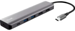 HUB Trust 26325 DALYX USB C Gray