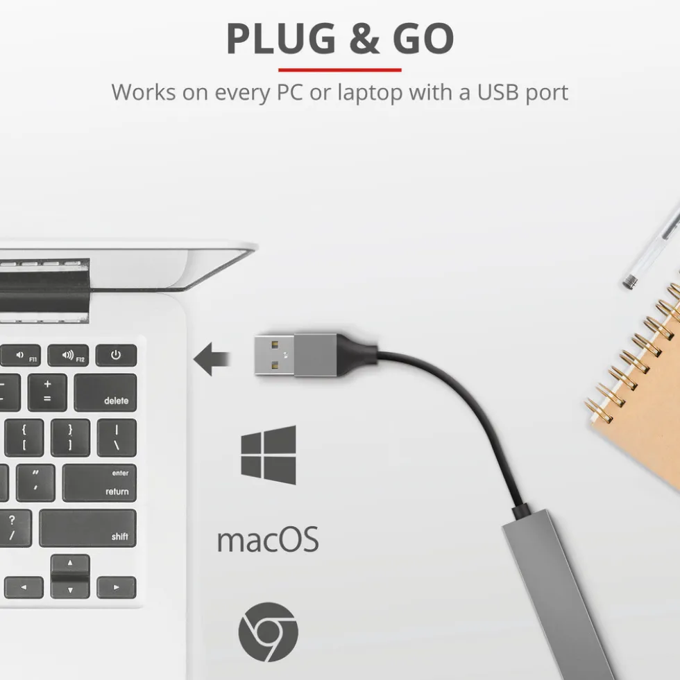 Hub USB 2.0 Trust 23786 con 4 porte in alluminio