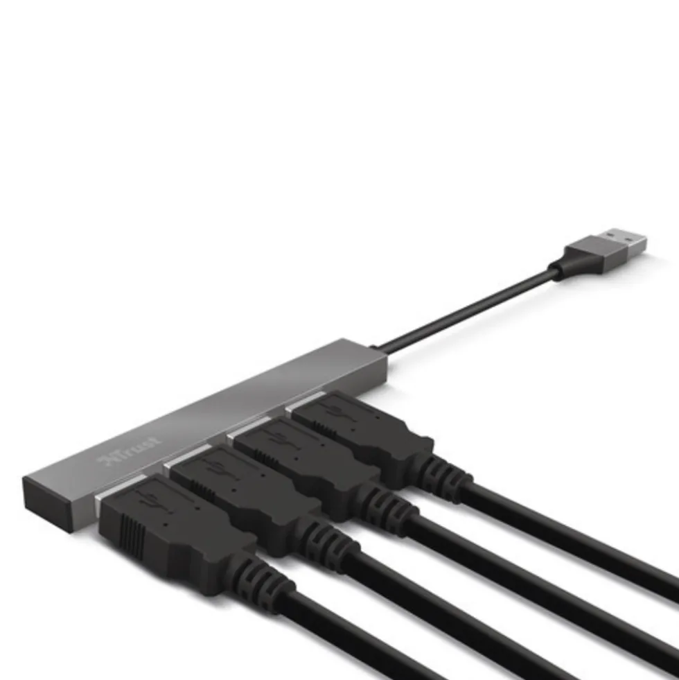 Hub USB 2.0 Trust 23786 con 4 porte in alluminio