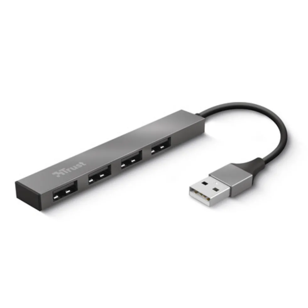Hub USB 2.0 Trust 23786 con 4 porte in alluminio