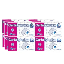 Imballo 12 confezioni di carta igienica 8 rotoli Paperblu in pura cellulosa