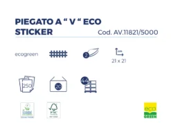 Imballo 8 scatole di asciugamani di carta piegati a V Eco Sticker da 20 confezioni l'una