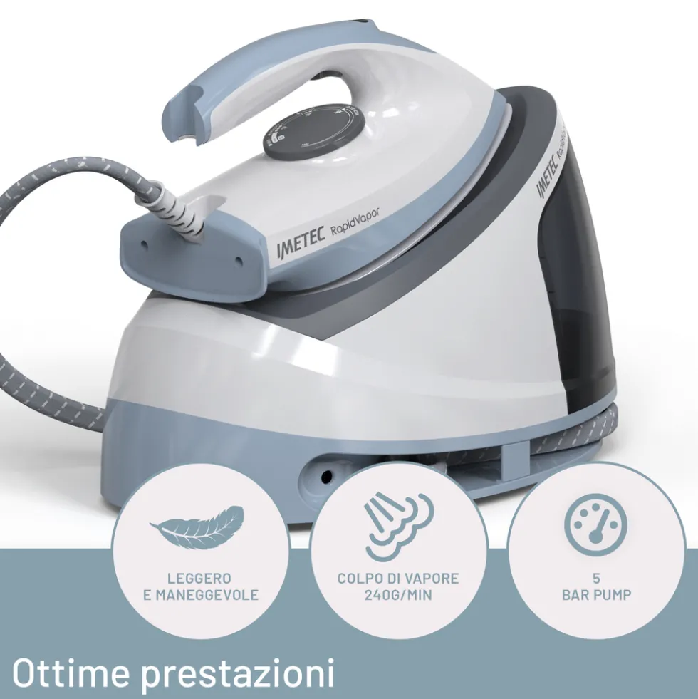 Imetec Sist. Stirante A Freddo 2400W 5Bar Serbatoio 1,2L - Tecn. Calcclean