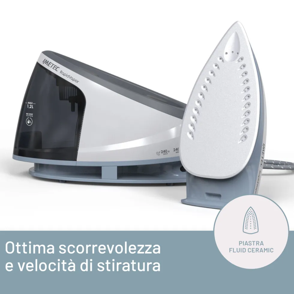 Imetec Sist. Stirante A Freddo 2400W 5Bar Serbatoio 1,2L - Tecn. Calcclean
