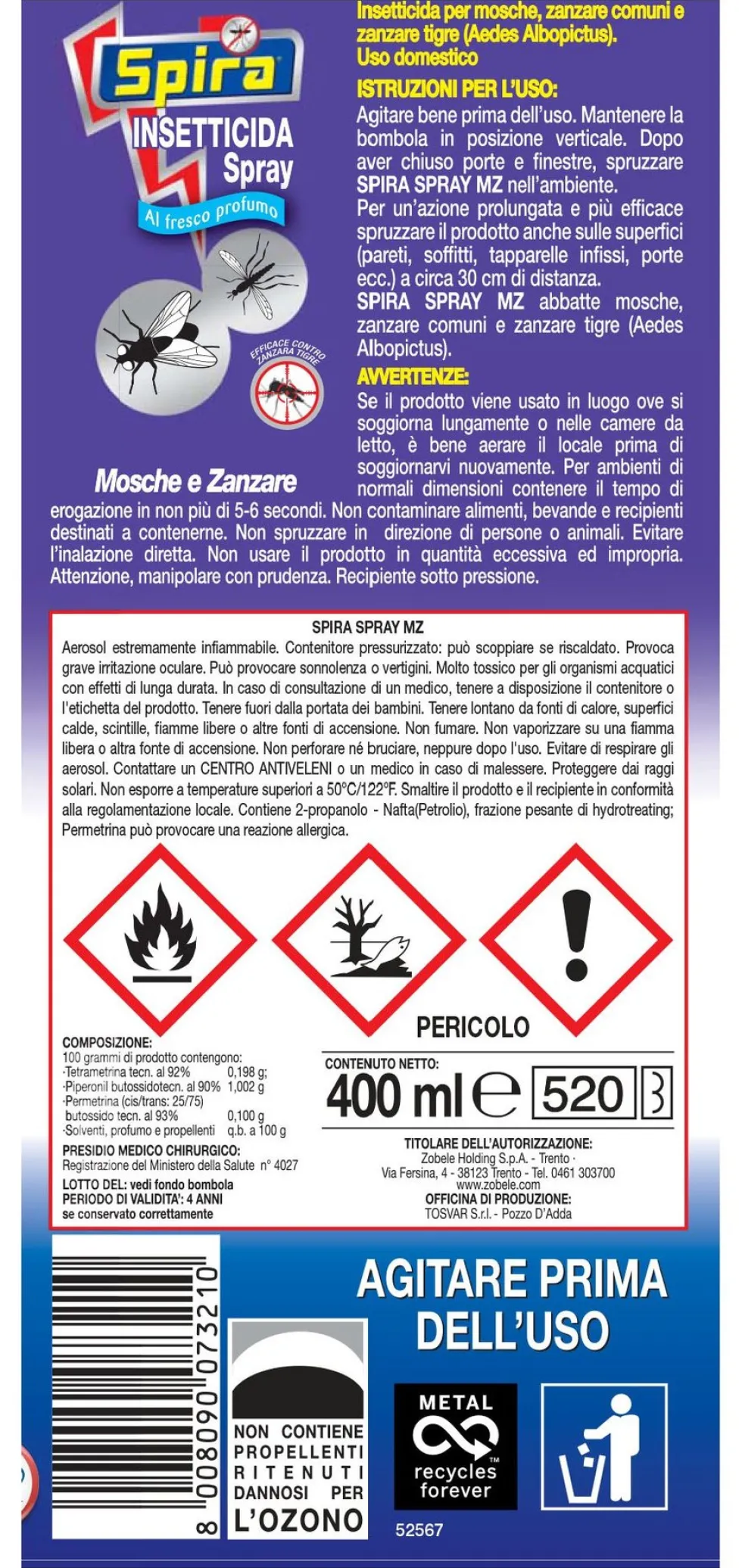 Insetticida spray Spira 10666