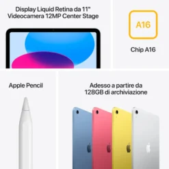 iPad Apple 11 Wi-Fi 128GB Blu 11ª generazione