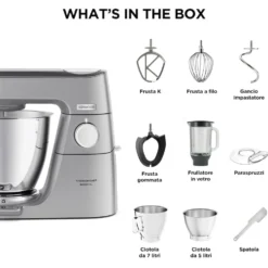 Kenwood Impastatrice 1200W 7Lt 10Vel.3 Access. Inox