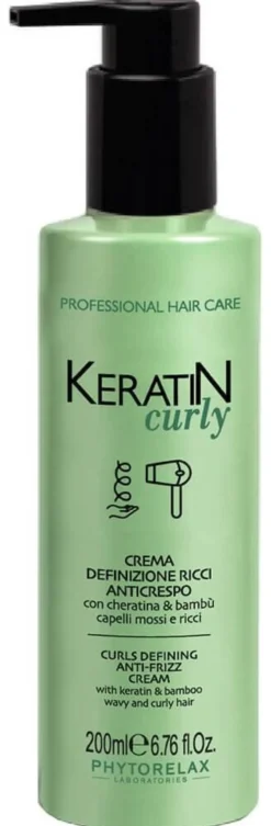 Keratin curly crema definizione ricci anticrespo 200 ml Phytorelax