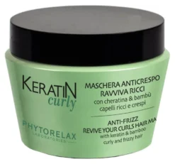 Keratin curly maschera anticrespo ravviva ricci 250 ml Phytorelax