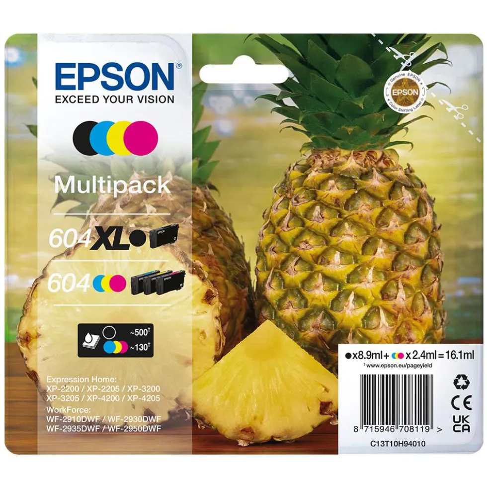 Kit cartucce Epson 604XL Ananas 4 colori